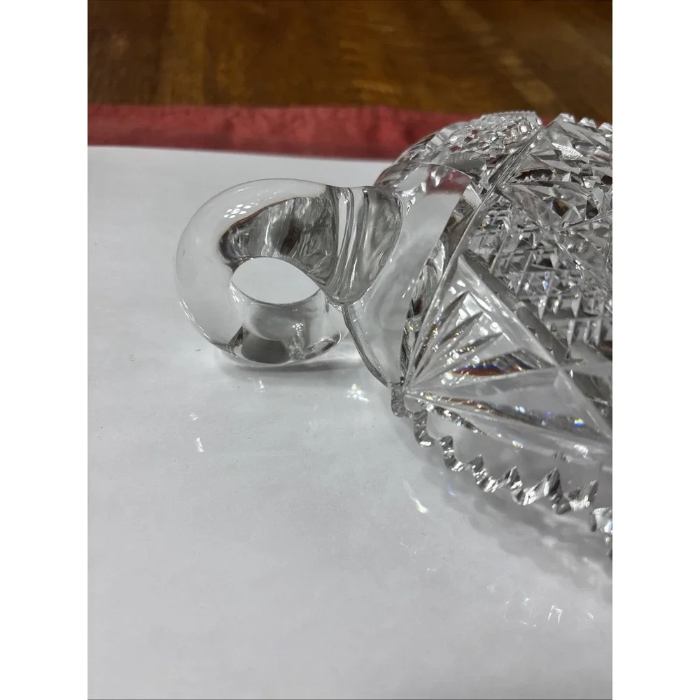 ABP Finely Cut Glass Nappy Hobstar Saw Tooth‎ Rim American Brilliant Period
